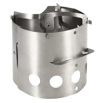 

Lixada 2-in-1 Wood Burning Stove Windproof Folding Camping Titanium Wood Stove Windscreen Lightweight Portable Outdoor Cooking