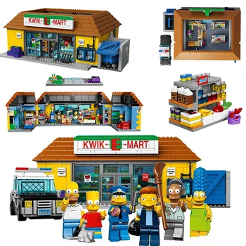 

The Simpson Home Series The Kwik-E-Mart Construction 16004 Building Block Brick children Christmas toys Gift