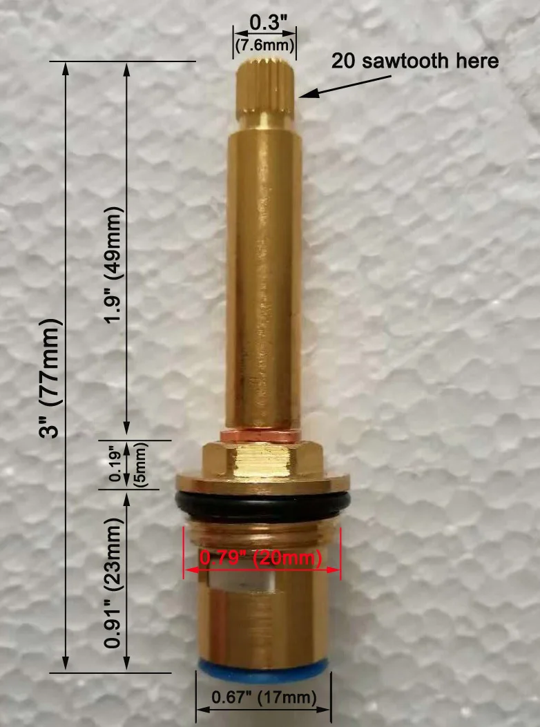 1/2" Replacement brass ceramic disc tap valve quarter turn cartridges gland insert 20 teeth Bathroom Faucet Accessory Disc valve