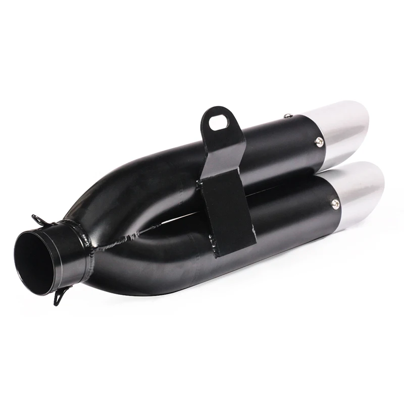 51 мм мото rcycle выхлопная Escape moto Slip-on двойные отверстия Outler Модифицированная глушитель труба для MSX125 MT-03 ATV CB400 Z250 R3 CBR300
