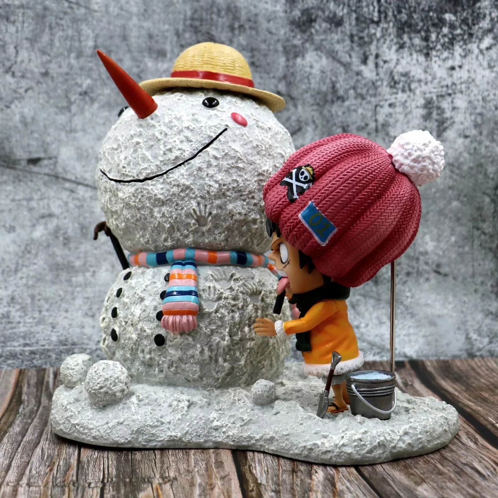 Одна деталь Обезьяна D Луффи Снеговик сцена ПВХ Фигурки игрушки Аниме одна деталь Луффи фигурка снеговика для подарка