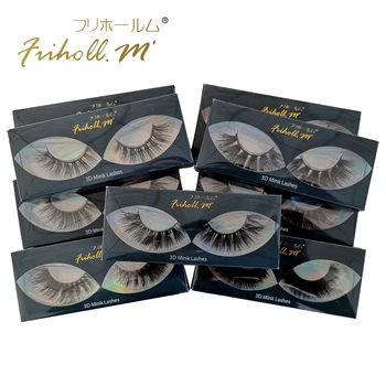 Friholl.m  wholesale 3d mink lashes 8-25mm siberian real mink strip eyelashes mink eyelashes  packaging box 1