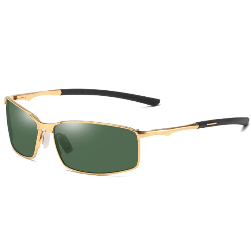 Брендовые поляризованные солнцезащитные очки для мужчин классические металлические мужские Квадратные Солнцезащитные очки для вождения мужские UV400 Солнцезащитные очки Gafas de sol hombre - Цвет линз: 04
