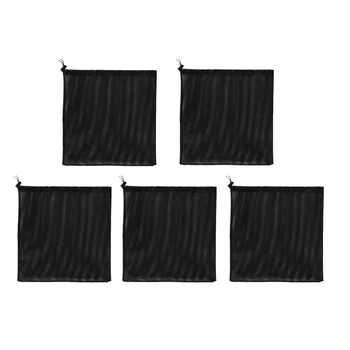 

5Pcs Aquarium Fish Tank Isolation Bag for Garden Pond Aquarium Pond Water Pump Filter Net Bag with Drawstring Black