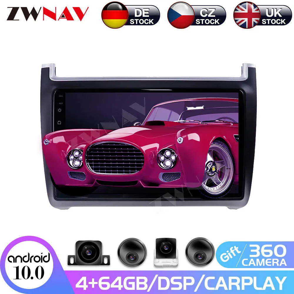 Android 10 4 + 128G DSP Carplay IPS экран для VW Polo Sedan 2008 - 2015 большой автоматический AC Радио