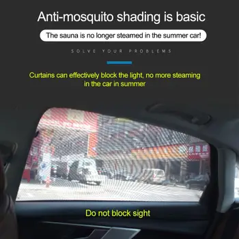 

2Pcs Car Sun Visor Rear Side Window Sun Shade Mesh Fabric Sun Visor Shade Cover Shield UV Protector Black Auto Sunshade Curtain