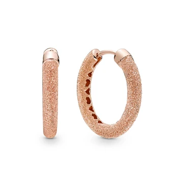 

BaoFuNew 925 Sterling Silver Stud Ear Studs Rose Shine Sandy Surface Love Studs Women Gifts Beautiful Jewelry