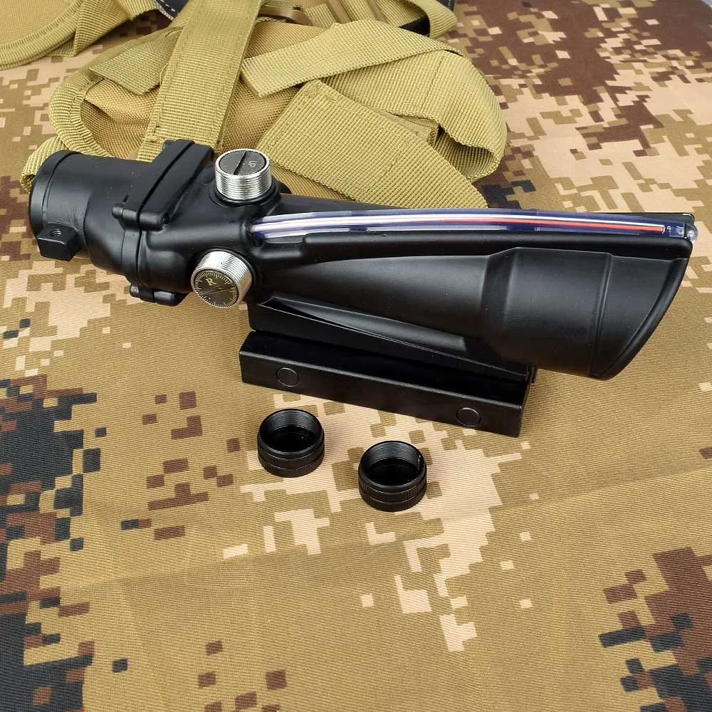 ACOG 5x35 Hunting Riflescope Dual Illuminated Chevron Red Green Cross Fiber Scope Reticles Tactical Rifle Optical Sight
