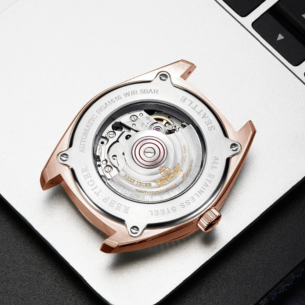 Reef Tiger/RT Топ бренд Роскошные мужские часы Reloj Hombre автоматические механические кожаные водонепроницаемые часы Relogio Masculino RGA1616
