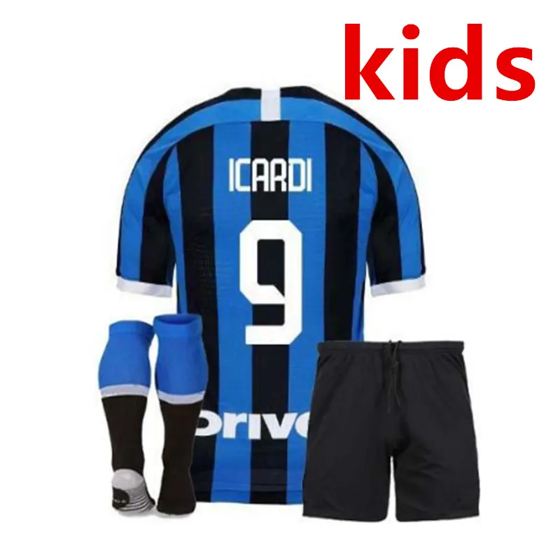 19 20 Детская футбольная рубашка Inter milan футбольные майки LAUTARO ICARDI NAINGGOLAN Inter milan Детский комплект футбольные майки - Цвет: kids