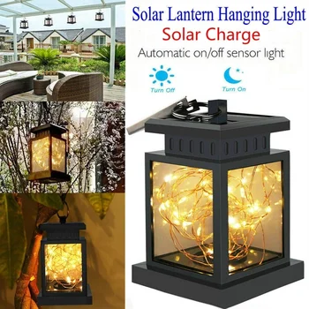 

Retro Solar LED Lantern Outdoor Garden Hanging Lamp Lawn Landscape Light Path Stake Lamps Lawn Light Solar Light Pathway