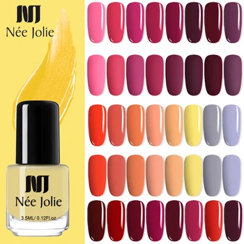 

NEE JOLIE 2/1 Bottles Nail Polish Coffee Gray Red Series Nail Varnishes Nail Color Nail Art Polish Varnish Decoration 3.5ml