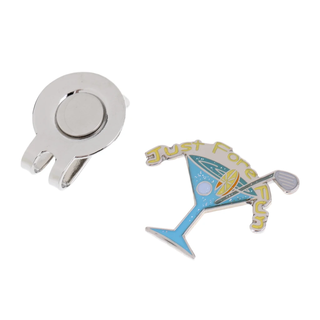 2pcs Detachable Golf Hat Clip With Removable Golf Ball Marker Cap Fit for Golf Cap Visor