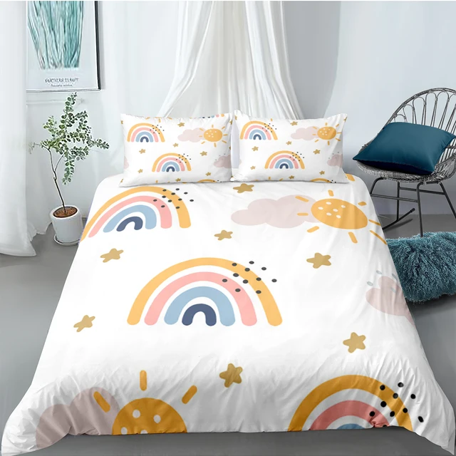 Bedding Set Rainbow Printed Quilt Cover 