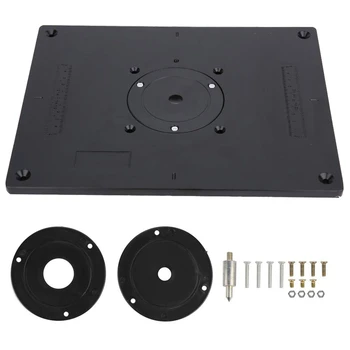 

Router Table Insert Plate Aluminum Router Table Insert Plate With 4 Rings And Screws For Woodworking Benches Wood Trimmer Plate
