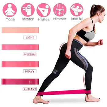 

Exercise Bands Physical Therapy Strength Stretching Pull Loop Fit Simplify Carry Bag Natural Latex 5pcs Home Fitness Family