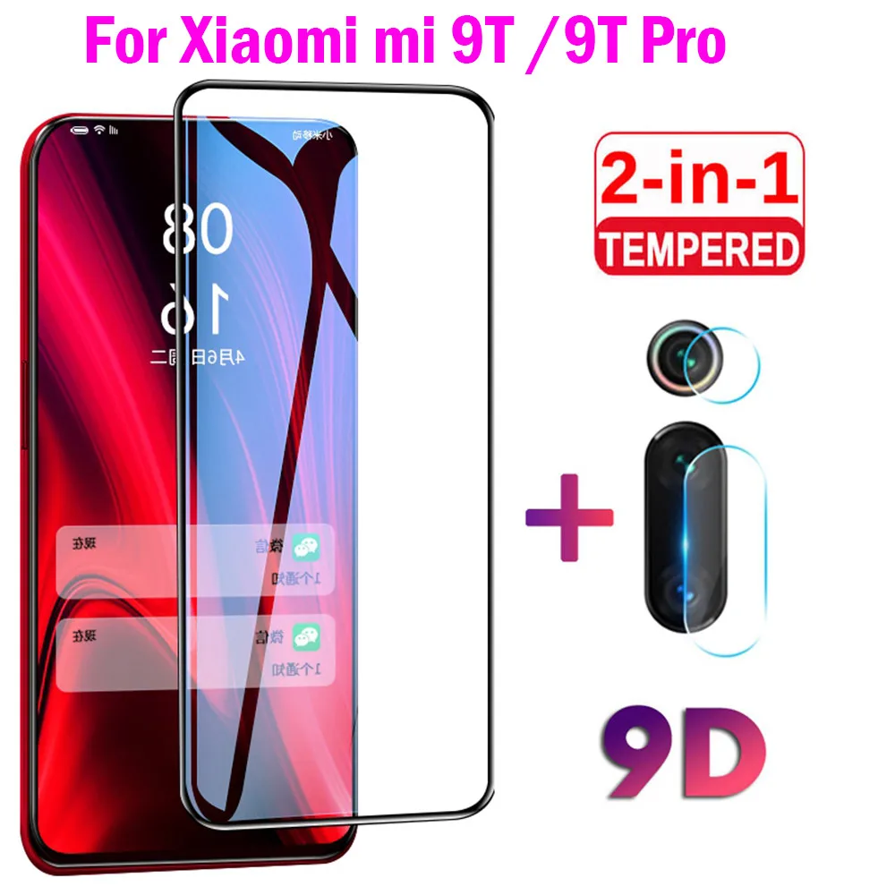 2 в 1 Защитное стекло для Xiaomi Mi 9T Pro закаленное полная защита экрана пленка