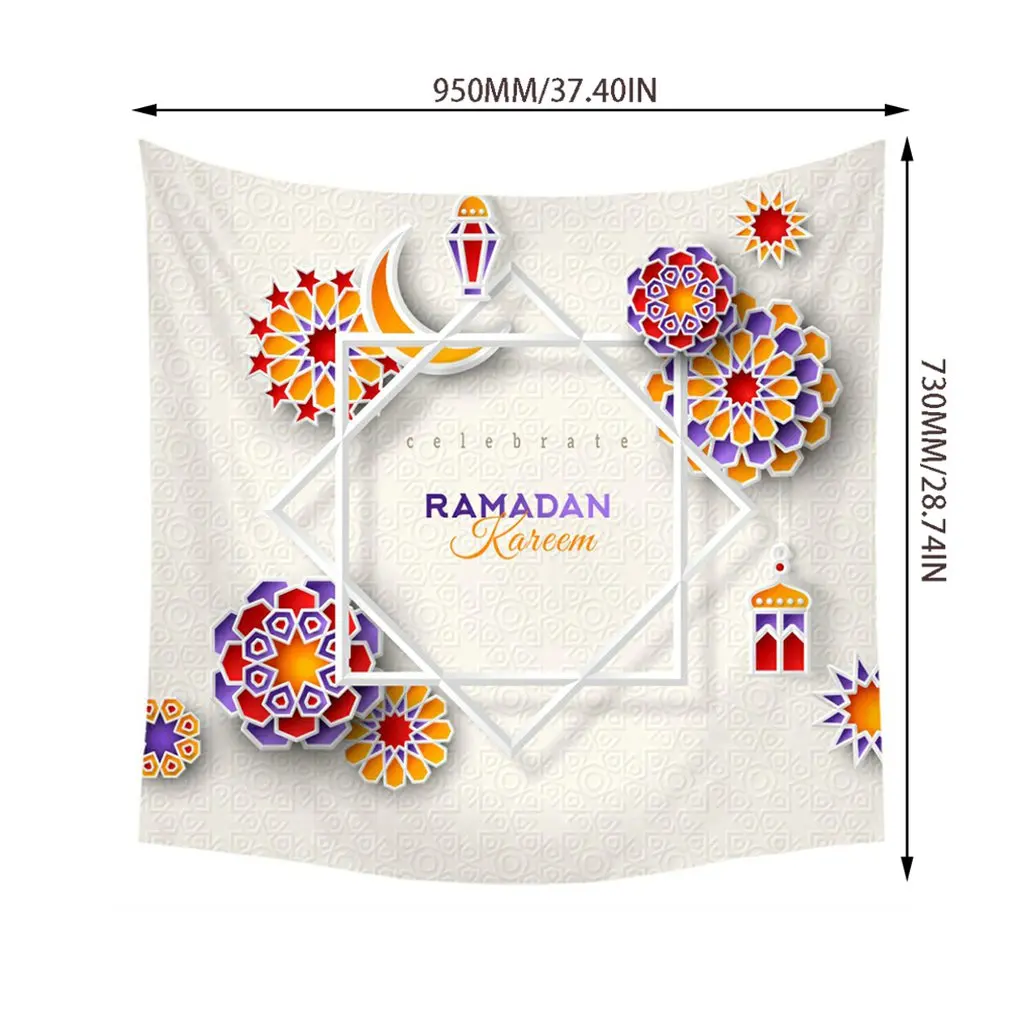 Для мусульманского праздника Рамадан украшения гобелен Халяль Eid Mubarak украшения дома Фон цифровой печати подвесная ткань