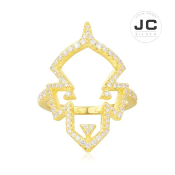 

New Fashion Charms Tibetan Tibetan silver Original Copy Jewelry,Yellow Mask Ring For Women With Mono Logo Zircon Gift Box