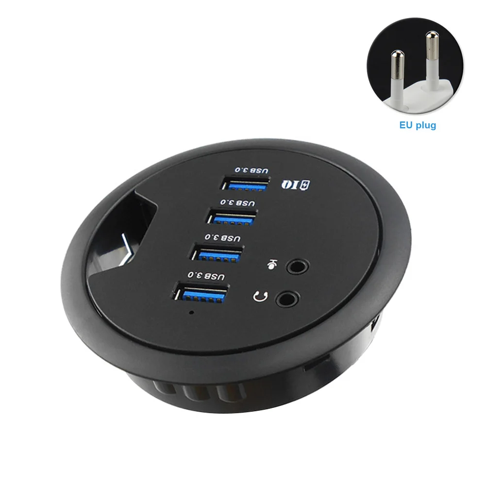 

4 Port Desk Laptop Stereo Sound External Computer Splitter Hub High Speed Adapter USB 3.0