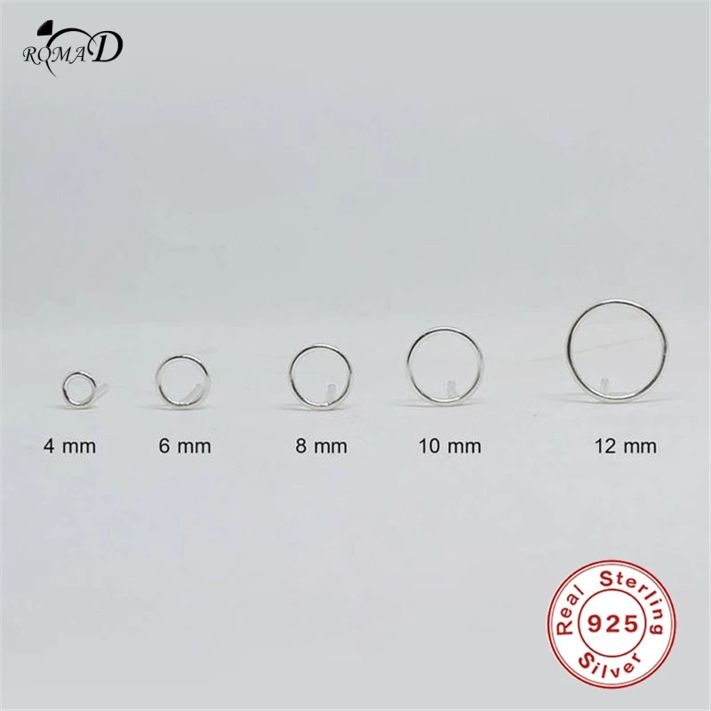 

1 Pair Small Hoop Stud Earrings 925 Sterling Silver Circle Round Huggie Hoop Earrings for Women Men Ear Ring Ear Bone Buckle A30