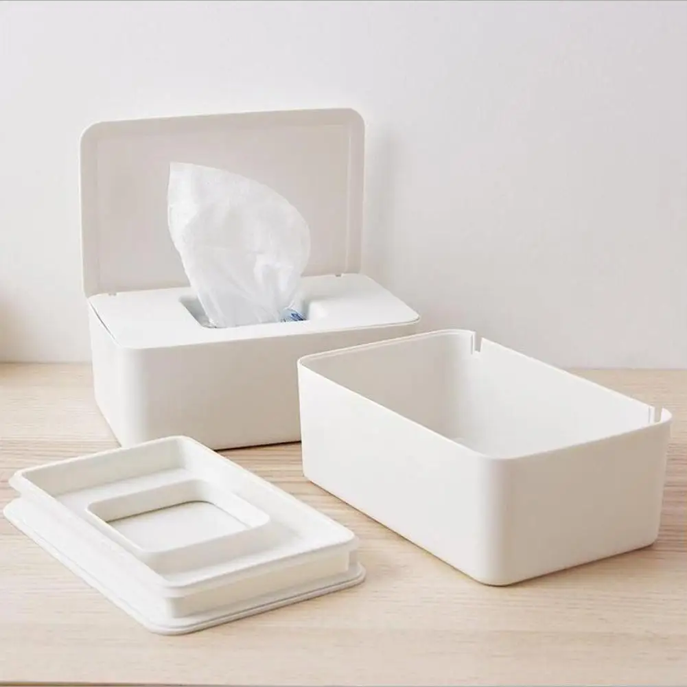 Modern Style Wet Tissue Rack Tissue Box Storage Box with Dust Cover for Home Office Use for Home Kitchen Bathroom Supplies