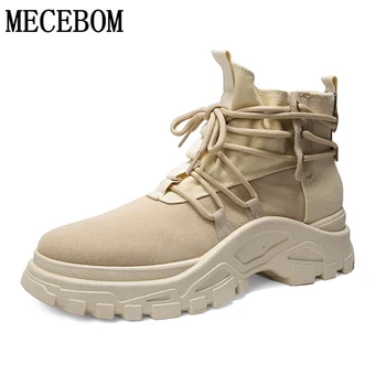 

Men's Boots Winter Korean Version Work Boots High Quality Leisure Lace-up Tide Shoes High Top Thick-soled Non-slip Men's Shoes