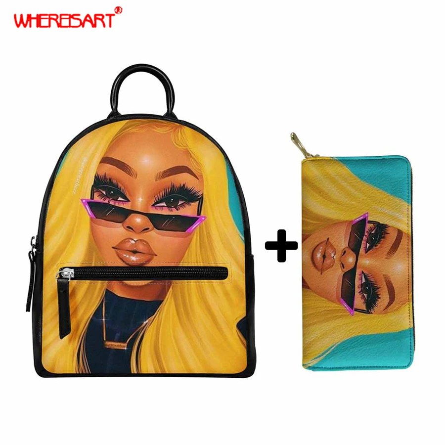 Женский рюкзак из искусственной кожи WHEREISART сумка через плечо для