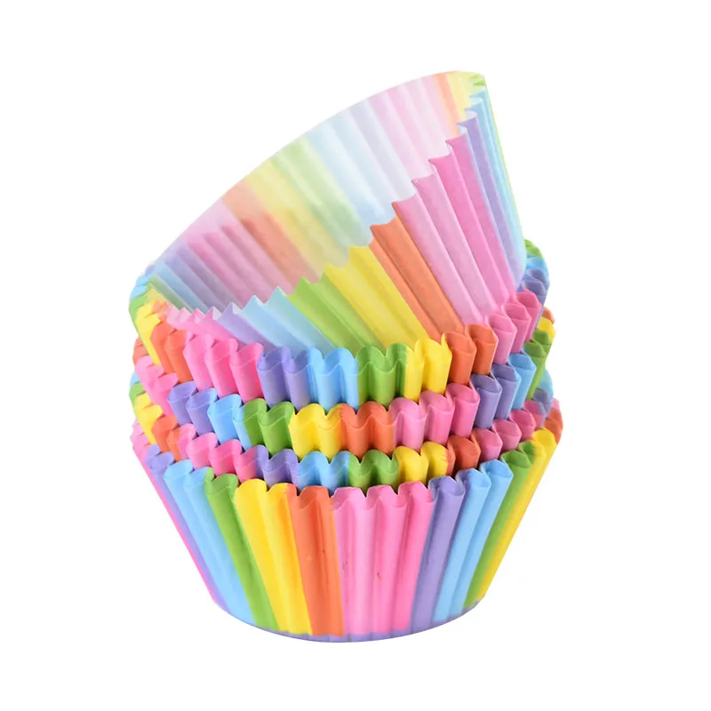 100 Stücke Muffin Kuchen Verpackung Tassen Papier Event Party DIY Küche Backen Kuchen Platz Form Cupcake Kuchen Dessert Ölbeständige Box 7 cm – Detail 3