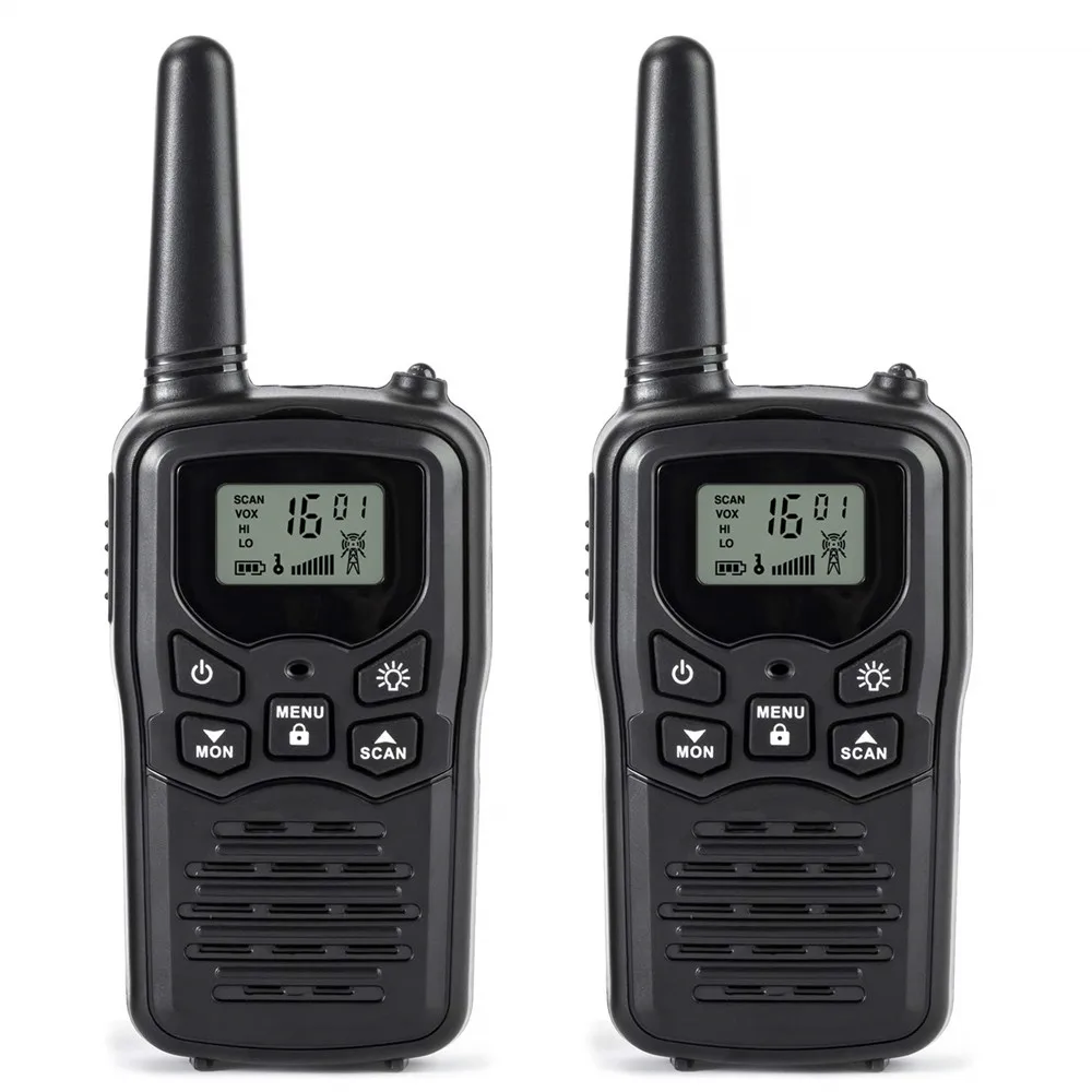 2 шт. walkie talkie двухсторонний радио производительный приемопередатчик ntercom открытый портативный мини-телефон - Цвет: Черный