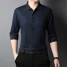 OIMG – chemise à manches longues pour homme, sans couture, brossée, chaude, professionnelle, automne/hiver, 2021