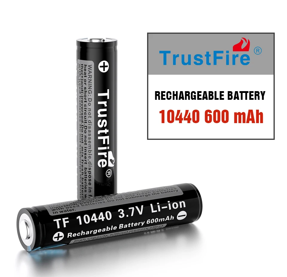 Trustfire 10440 Оригинальный 3 7 в 600 мАч перезаряжаемые литий-ионные аккумуляторные