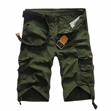 Pantalones cortos tácticos de camuflaje para hombre, Shorts masculinos de algodón, informales, de talla grande, estilo Cargo militar