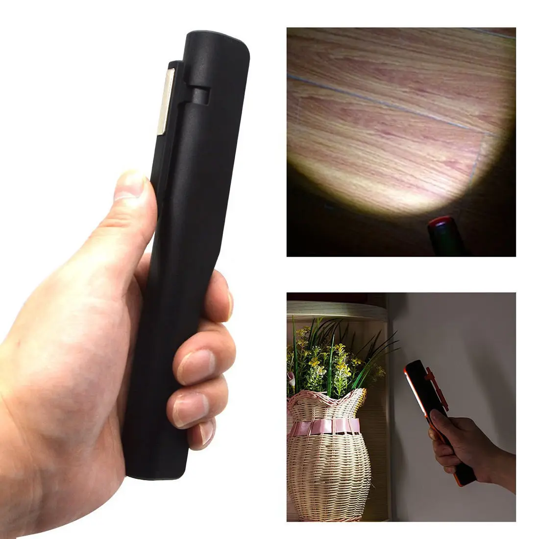 USB Rechargeable Mini LED Flashlight Cob LED Super Bright White Mini Examination Light Work Light 87G