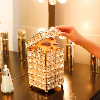 

Necklace Pearl Desktop Jewelry Crystal Lipstick Holder Dressing Table Makeup Brush Ornaments Tray Storage Box Eyebrow Pencil