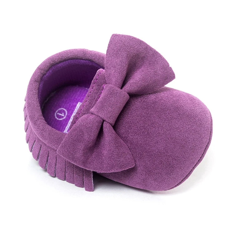 purple Новинка; детская обувь; популярная обувь из искусственной замши; обувь для малышей; мокасины для новорожденных мальчиков и девочек; мягкая нескользящая обувь с бахромой; обувь для малышей - Цвет: purple