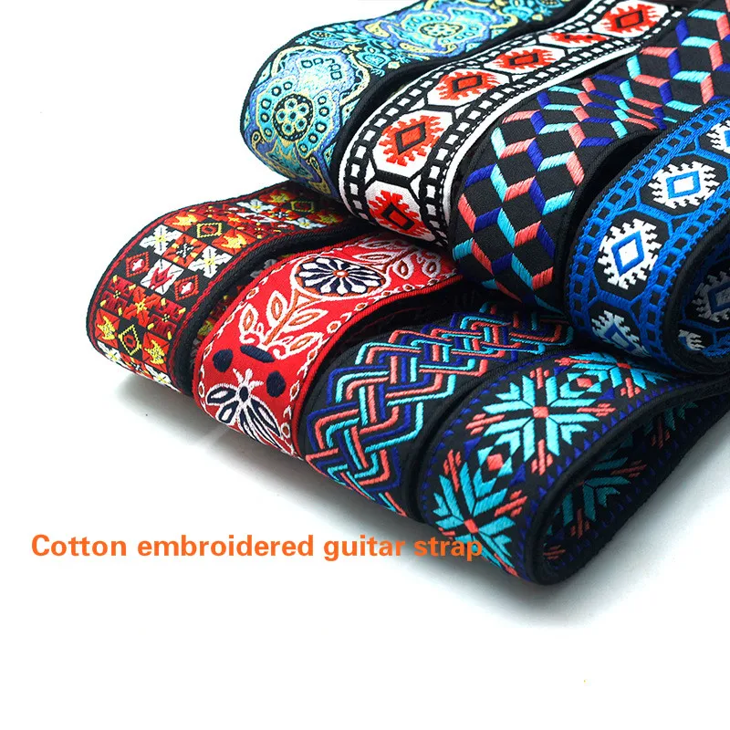Guitar-strap adjustable jacquard belt leather end for electric guitar folk guitar instrument guitar kit  electric guitar parts