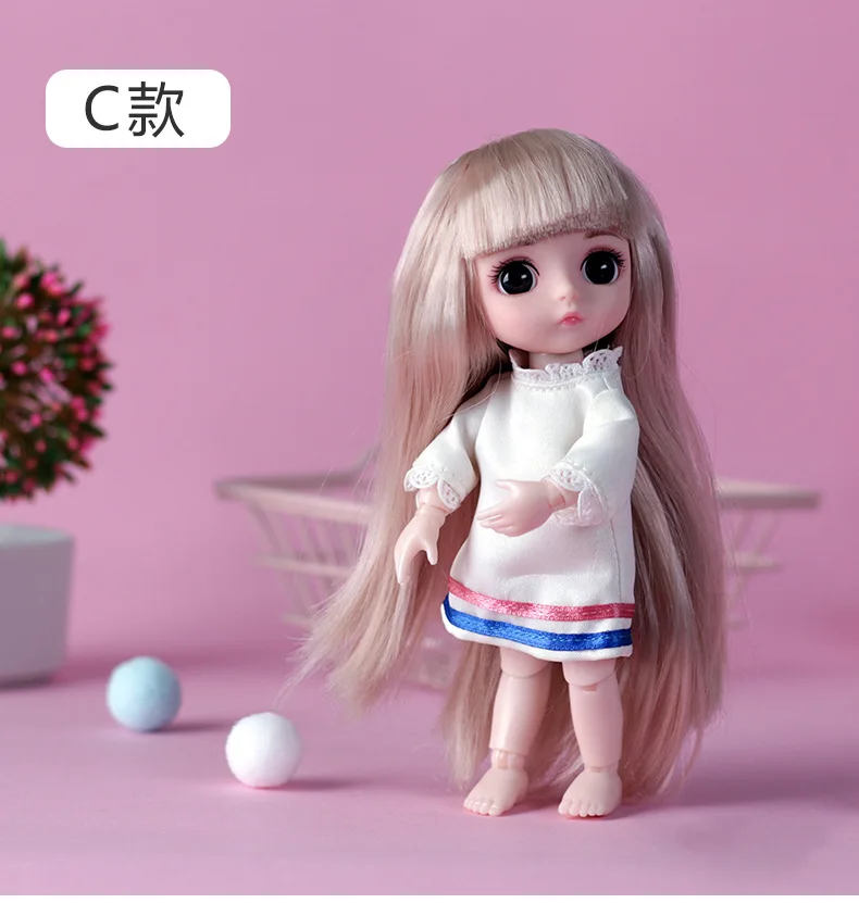 Мульти-шарнир bjd кукла с одеждой игрушка Мульти-шарнир мини игрушка Моделирование 3D кукла обнимается подарок мягкое тело для девочки игрушка - Цвет: nobox-A