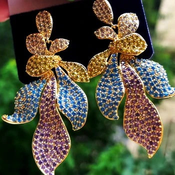 

GODKI Luxury Cubic Zircon Indian Wedding Bridal Nigerian Earrings For Women Dangle Drop pendientes mujer moda 2020 bijoux femme