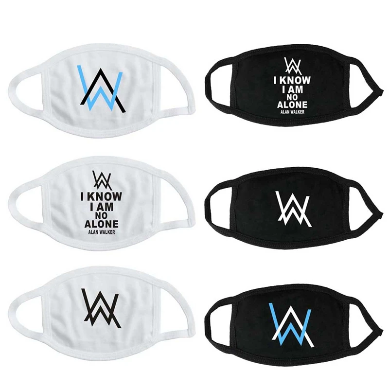 

Women Men Cotton Dustproof Mouth Mask Alan Walker Anime Fairy Tail Naruto Anti-Dust Facial Cover Breathable Face Mask Luminous