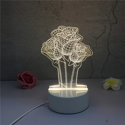 3D ночник, креативный маленький настольный светильник, для спальни, общежития, компании, для мероприятий, подарок на Рождество - Цвет: 17