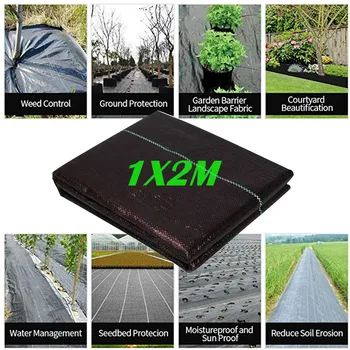 

Weed Control Fabric - UV stabilized Black Heavy Duty Landscape Ground Cover Film Pest Weed Control Keep Warm Grow Film