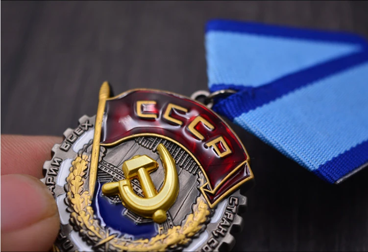 Высокое качество CCCP медаль СССР труда красный флаг металлическая медаль советский WW2 Россия красный флаг пятизвездный герой Глория с булавка-ленточка честь