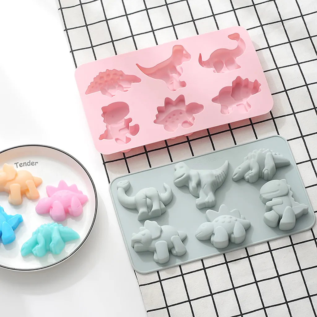 Динозавры силиконовые формы для рукоделия 3D формы шоколада для выпечки, желе украшения торта инструменты для лечения детей день рождения F729