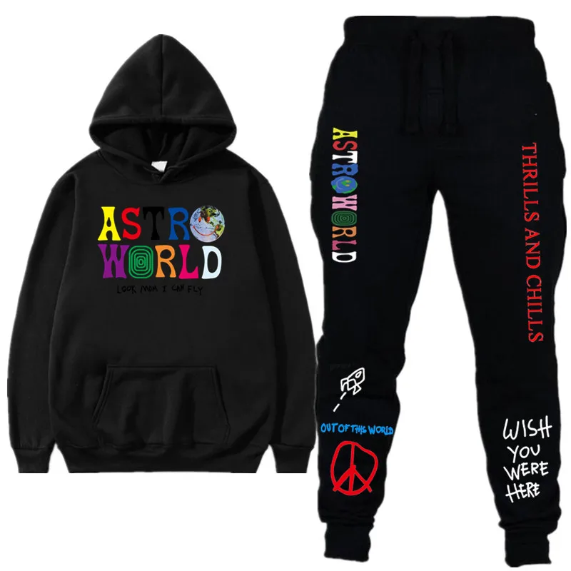 

TRAVIS SCOTT ASTROWORLD hope you are here for men and women suit fashion letters ASTROWORLD HOODIE streetwear + pants sweatshirt