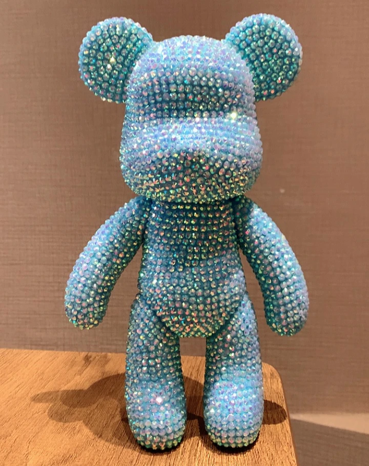 Big All Rhinestones Gloomy Bear Height 23cm Animal Figures DIY Handmade Sparkling Popobe Bomgom Bears Doll Home Anime Decor