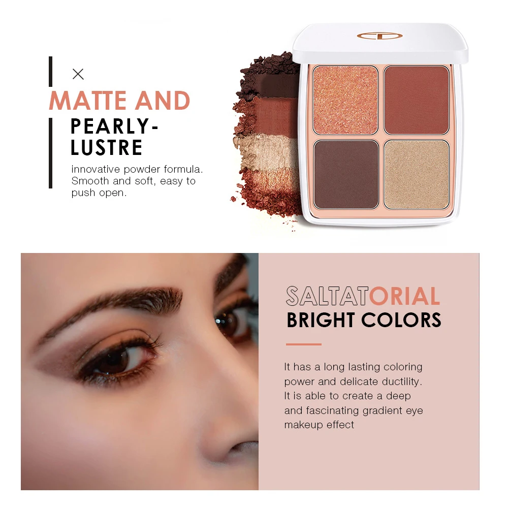 O.TWO.O 4pcs/set Eyeshadow Pallete Matt Shinning Giliter Waterproof Pigment Shimmer Eye Shadow Pallete Powder Cosmetic Tool O.TWO.O 4pcs/set Eyeshadow Pallete Matt Shinning Giliter Waterproof Pigment Shimmer Eye Shadow Pallete Powder Cosmetic Tool