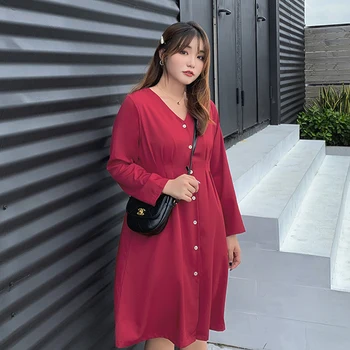 

The new fall 2019 v-neck voluminous midlength dress 2151