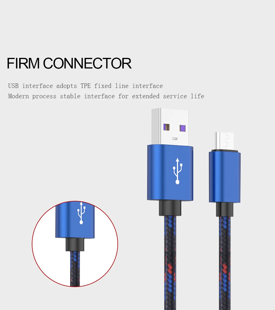 Usb-кабель для мобильного телефона, микро сменный IOS type-c, синий цвет, 5А, быстрая зарядка, линия передачи данных, нейлоновый материал