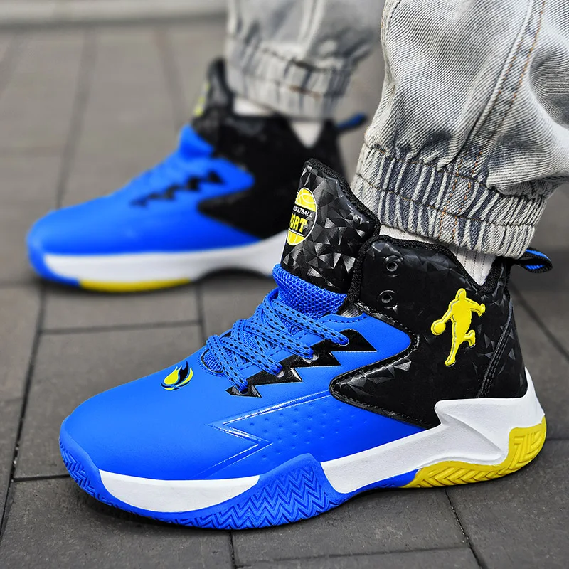 Basketball Shoes Boys Girs Kids Children 2021 Autumn Fashion Casual Sports Cushioning Non-Slip Rubber Leather Sneakers Boots